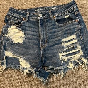 American Eagle Outfitters Distressed Denim Shorts - Blue